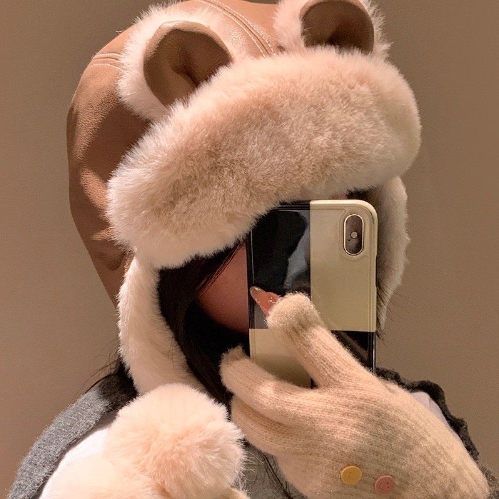 Winter Trapper Hat - Topi Ushanka Wanita dengan Penutup Telinga