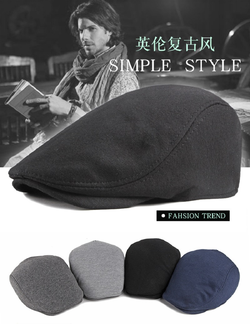 Dad Hat Cotton - Topi datar tukang koran campuran wol