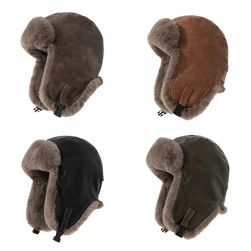 1 buah topi kulit retro musim  - Trapper Hat Ear Flap ulasan dan harga