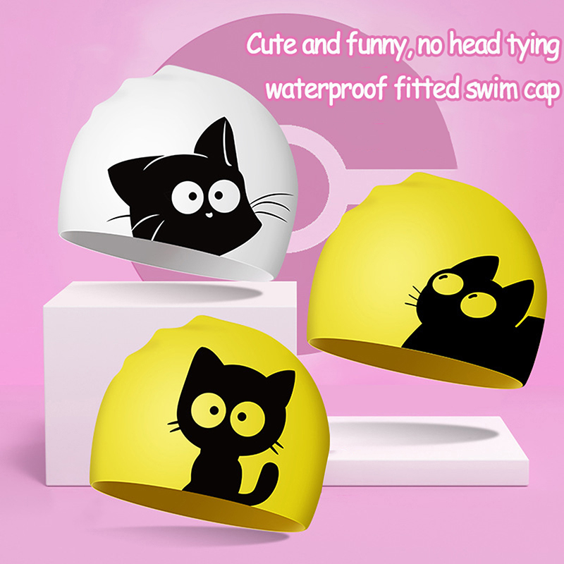 Topi renang kucing lucu untuk  - Swim Hat Silicone ulasan dan harga