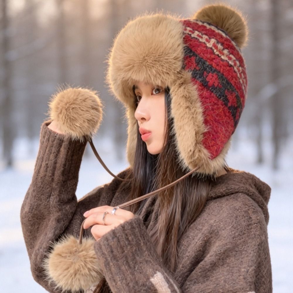 Topi Trapper Rajutan Poliester - Winter Trapper Hat ulasan dan harga