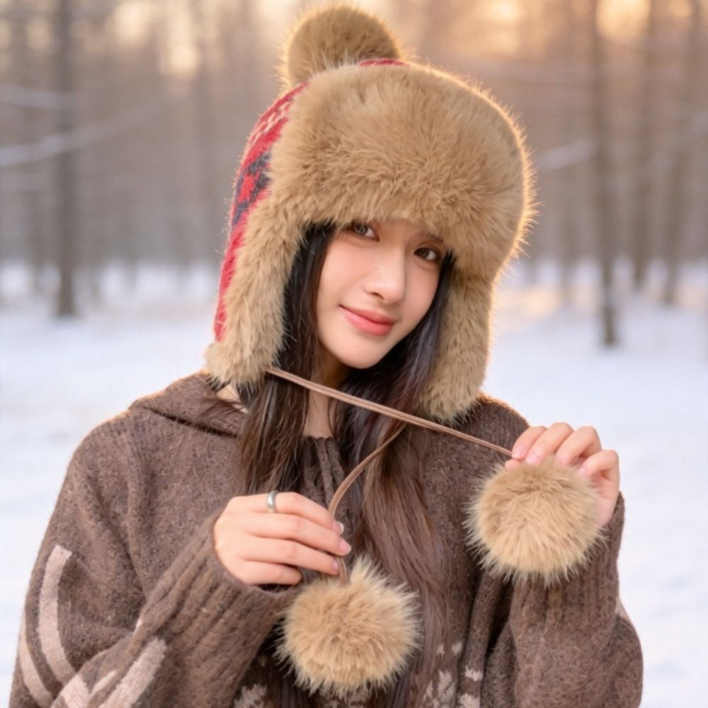 Topi Trapper Rajut Poliester B - Trapper Hat Ear Flap ulasan dan harga
