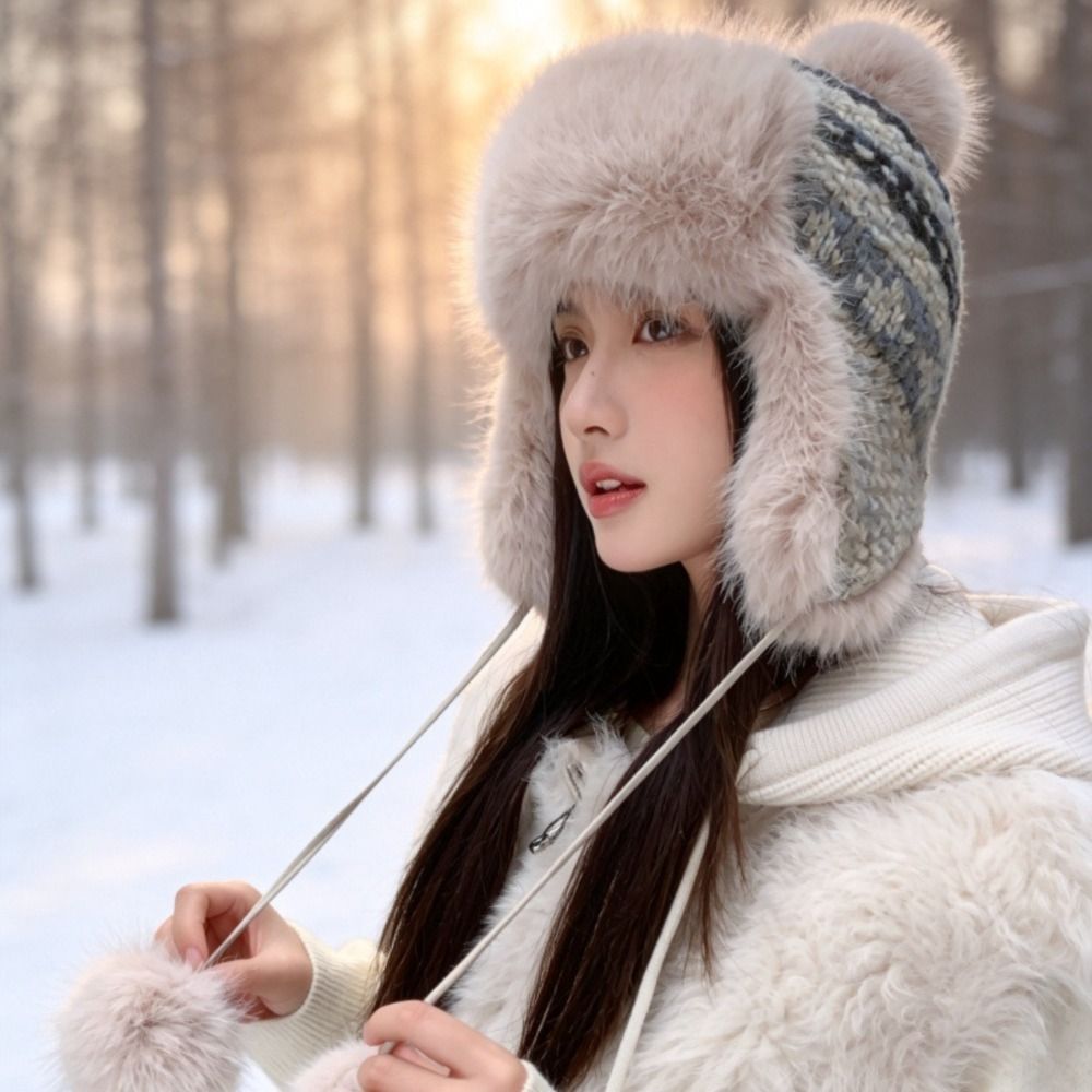 Topi Trapper Rajut Poliester B - Trapper Hat Ear Flap ulasan dan harga